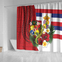 Hawaii And Tonga Shower Curtain King Kalakaua Tribal Gecko Tongan Ngatu