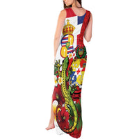 Hawaii And Tonga Tank Maxi Dress King Kalakaua Tribal Gecko Tongan Ngatu