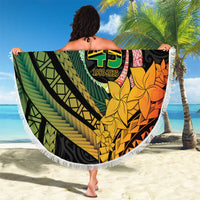 Personalised Vanuatu Independence Day Beach Blanket July 30 Pig Tusk Long God Yumi Stanap