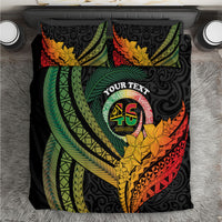 Personalised Vanuatu Independence Day Bedding Set July 30 Pig Tusk Long God Yumi Stanap LT14 Black - Polynesian Pride