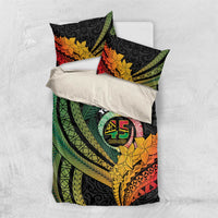 Personalised Vanuatu Independence Day Bedding Set July 30 Pig Tusk Long God Yumi Stanap LT14 US Twin 172cm x 218cm Black - Polynesian Pride