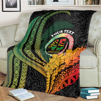 Personalised Vanuatu Independence Day Blanket July 30 Pig Tusk Long God Yumi Stanap LT14 - Polynesian Pride