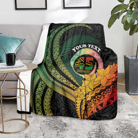Personalised Vanuatu Independence Day Blanket July 30 Pig Tusk Long God Yumi Stanap LT14 - Polynesian Pride