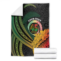 Personalised Vanuatu Independence Day Blanket July 30 Pig Tusk Long God Yumi Stanap LT14 - Polynesian Pride