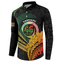 Personalised Vanuatu Independence Day Button Sweatshirt July 30 Pig Tusk Long God Yumi Stanap LT14 - Polynesian Pride