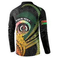 Personalised Vanuatu Independence Day Button Sweatshirt July 30 Pig Tusk Long God Yumi Stanap LT14 - Polynesian Pride