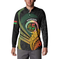 Personalised Vanuatu Independence Day Button Sweatshirt July 30 Pig Tusk Long God Yumi Stanap LT14 - Polynesian Pride