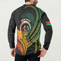 Personalised Vanuatu Independence Day Button Sweatshirt July 30 Pig Tusk Long God Yumi Stanap LT14 - Polynesian Pride