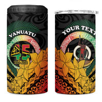 Personalised Vanuatu Independence Day 4 in 1 Can Cooler Tumbler July 30 Pig Tusk Long God Yumi Stanap LT14 One Size: 16 oz Black - Polynesian Pride