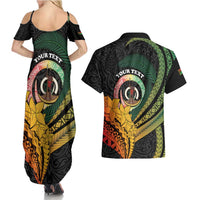 Personalised Vanuatu Independence Day Couples Matching Summer Maxi Dress and Hawaiian Shirt July 30 Pig Tusk Long God Yumi Stanap LT14 - Polynesian Pride