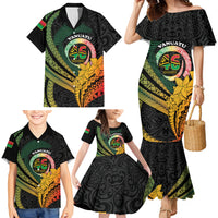 Personalised Vanuatu Independence Day Family Matching Mermaid Dress and Hawaiian Shirt July 30 Pig Tusk Long God Yumi Stanap LT14 - Polynesian Pride