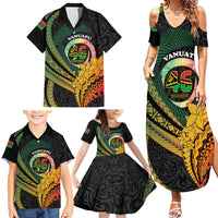 Personalised Vanuatu Independence Day Family Matching Summer Maxi Dress and Hawaiian Shirt July 30 Pig Tusk Long God Yumi Stanap LT14 - Polynesian Pride