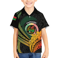 Personalised Vanuatu Independence Day Family Matching Summer Maxi Dress and Hawaiian Shirt July 30 Pig Tusk Long God Yumi Stanap LT14 Son's Shirt Black - Polynesian Pride