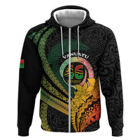 Personalised Vanuatu Independence Day Hoodie July 30 Pig Tusk Long God Yumi Stanap LT14 Zip Hoodie Black - Polynesian Pride