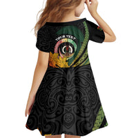 Personalised Vanuatu Independence Day Kid Short Sleeve Dress July 30 Pig Tusk Long God Yumi Stanap LT14 - Polynesian Pride
