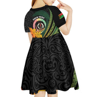 Personalised Vanuatu Independence Day Kid Short Sleeve Dress July 30 Pig Tusk Long God Yumi Stanap LT14 - Polynesian Pride