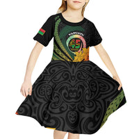Personalised Vanuatu Independence Day Kid Short Sleeve Dress July 30 Pig Tusk Long God Yumi Stanap LT14 - Polynesian Pride