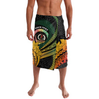 Personalised Vanuatu Independence Day Lavalava July 30 Pig Tusk Long God Yumi Stanap LT14 Black - Polynesian Pride