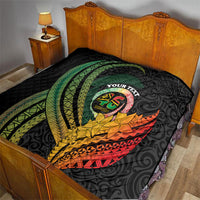 Personalised Vanuatu Independence Day Quilt July 30 Pig Tusk Long God Yumi Stanap LT14 - Polynesian Pride