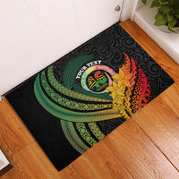 Personalised Vanuatu Independence Day Rubber Doormat July 30 Pig Tusk Long God Yumi Stanap LT14 - Polynesian Pride