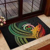 Personalised Vanuatu Independence Day Rubber Doormat July 30 Pig Tusk Long God Yumi Stanap LT14 - Polynesian Pride
