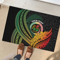 Personalised Vanuatu Independence Day Rubber Doormat July 30 Pig Tusk Long God Yumi Stanap LT14 - Polynesian Pride