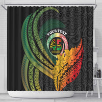 Personalised Vanuatu Independence Day Shower Curtain July 30 Pig Tusk Long God Yumi Stanap