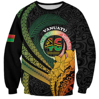 Personalised Vanuatu Independence Day Sweatshirt July 30 Pig Tusk Long God Yumi Stanap LT14 Unisex Black - Polynesian Pride