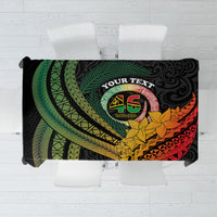 Personalised Vanuatu Independence Day Tablecloth July 30 Pig Tusk Long God Yumi Stanap LT14 Black - Polynesian Pride