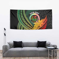 Personalised Vanuatu Independence Day Tapestry July 30 Pig Tusk Long God Yumi Stanap LT14 - Polynesian Pride