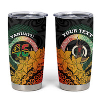 Personalised Vanuatu Independence Day Tumbler Cup July 30 Pig Tusk Long God Yumi Stanap LT14 Black - Polynesian Pride