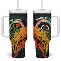 Personalised Vanuatu Independence Day Tumbler With Handle July 30 Pig Tusk Long God Yumi Stanap