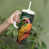 Personalised Vanuatu Independence Day Tumbler With Handle July 30 Pig Tusk Long God Yumi Stanap LT14 - Polynesian Pride