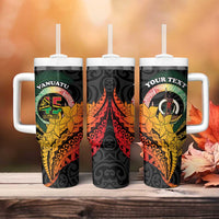 Personalised Vanuatu Independence Day Tumbler With Handle July 30 Pig Tusk Long God Yumi Stanap LT14 - Polynesian Pride