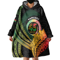 Personalised Vanuatu Independence Day Wearable Blanket Hoodie July 30 Pig Tusk Long God Yumi Stanap LT14 - Polynesian Pride