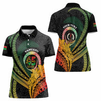 Personalised Vanuatu Independence Day Women Polo Shirt July 30 Pig Tusk Long God Yumi Stanap LT14 - Polynesian Pride