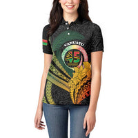 Personalised Vanuatu Independence Day Women Polo Shirt July 30 Pig Tusk Long God Yumi Stanap LT14 - Polynesian Pride