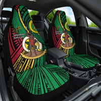 Halo Vanuatu Car Seat Cover Happy 46th Independence Anniversary LT14 One Size Black - Polynesian Pride