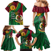 Halo Vanuatu Family Matching Mermaid Dress and Hawaiian Shirt Happy 46th Independence Anniversary LT14 - Polynesian Pride