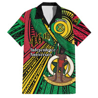 Halo Vanuatu Family Matching Mermaid Dress and Hawaiian Shirt Happy 46th Independence Anniversary LT14 Dad's Shirt - Short Sleeve Black - Polynesian Pride