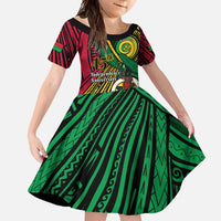 Halo Vanuatu Family Matching Off Shoulder Maxi Dress and Hawaiian Shirt Happy 45th Independence Anniversary