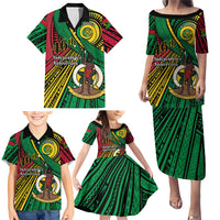 Halo Vanuatu Family Matching Puletasi and Hawaiian Shirt Happy 46th Independence Anniversary LT14 - Polynesian Pride