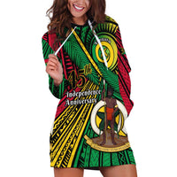 Halo Vanuatu Hoodie Dress Happy 46th Independence Anniversary LT14 Black - Polynesian Pride
