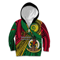 Halo Vanuatu Kid Hoodie Happy 46th Independence Anniversary LT14 Zip Hoodie Black - Polynesian Pride