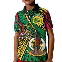 Halo Vanuatu Kid Polo Shirt Happy 46th Independence Anniversary LT14 Kid Black - Polynesian Pride