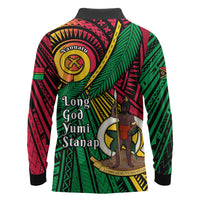 Halo Vanuatu Long Sleeve Polo Shirt Happy 46th Independence Anniversary LT14 - Polynesian Pride