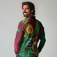 Halo Vanuatu Long Sleeve Polo Shirt Happy 46th Independence Anniversary LT14 - Polynesian Pride