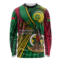 Halo Vanuatu Long Sleeve Shirt Happy 46th Independence Anniversary LT14 Unisex Black - Polynesian Pride