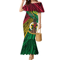 Halo Vanuatu Mermaid Dress Happy 46th Independence Anniversary LT14 Women Black - Polynesian Pride