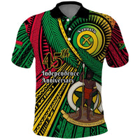 Halo Vanuatu Polo Shirt Happy 46th Independence Anniversary LT14 Black - Polynesian Pride